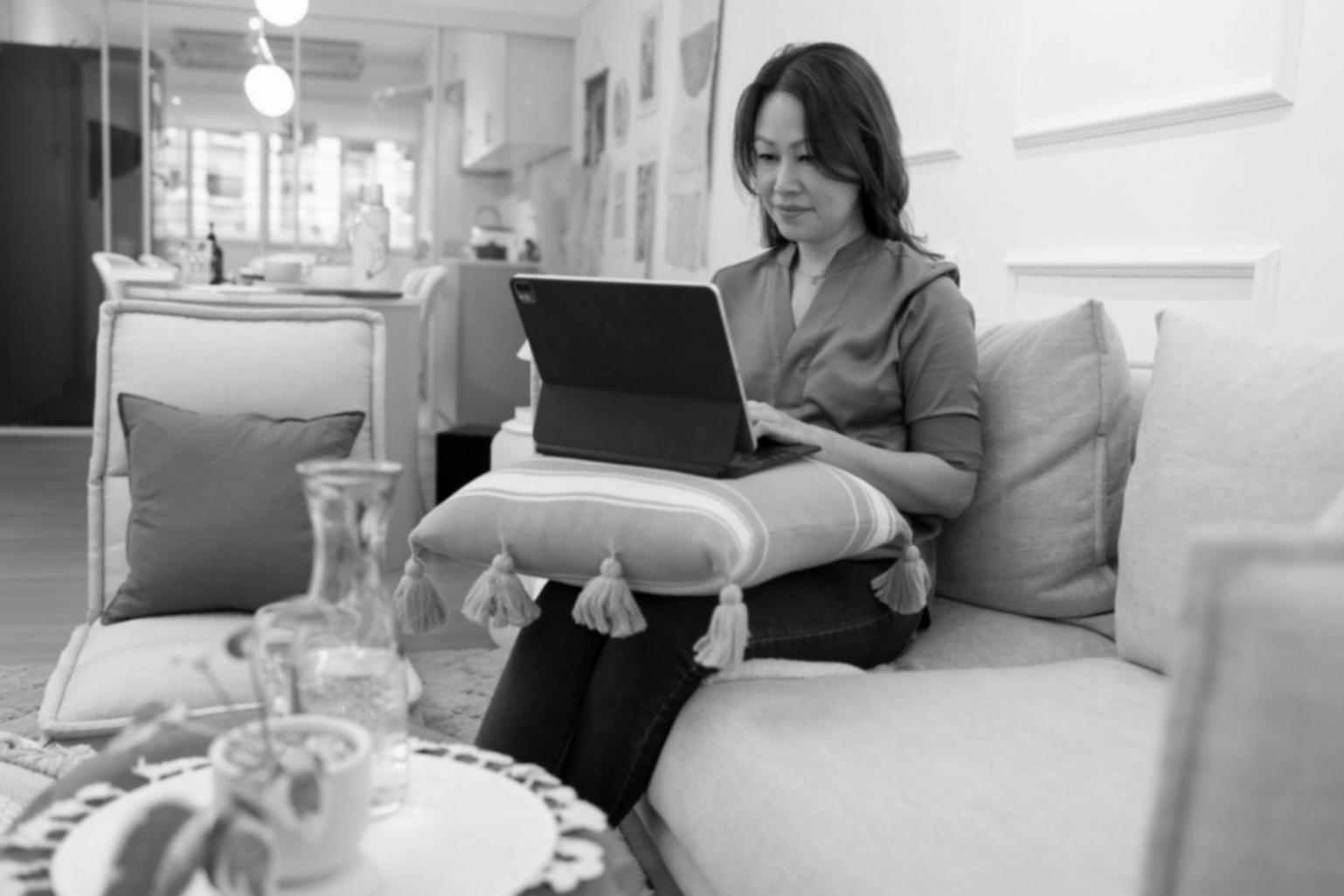 Professional workspace with financial analysis tools and documentation